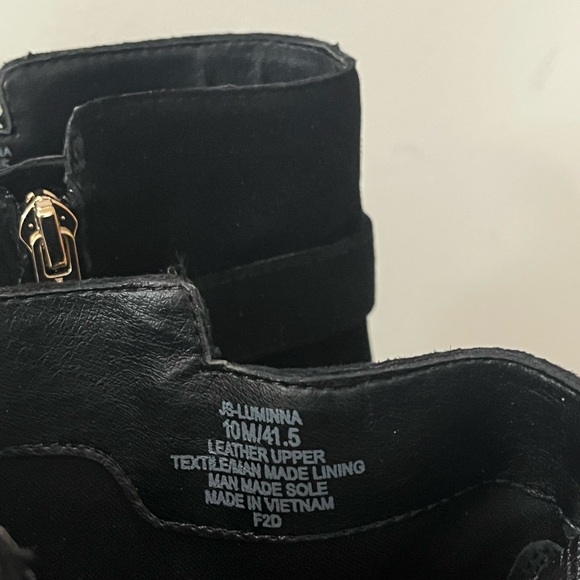 Jessica Simpson Suede Leather Black Ankle Boots - Picture 5 of 6